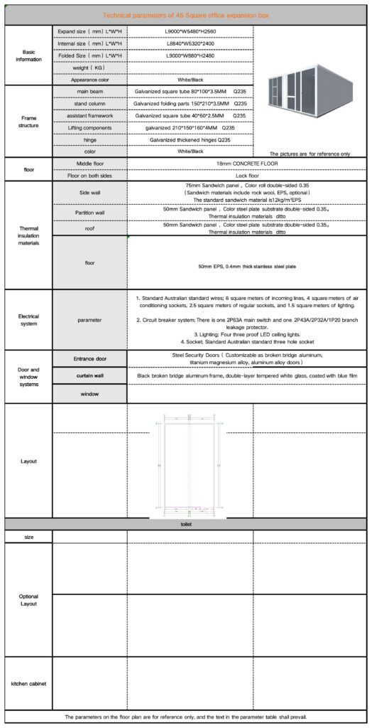 30ft- 45 Square office -Configuration Materials